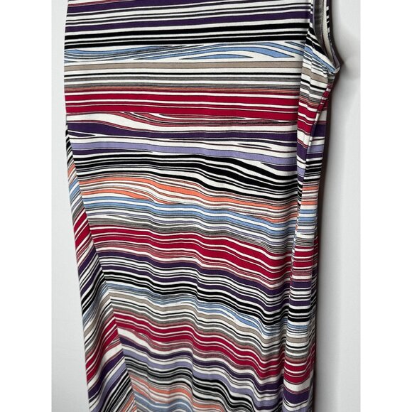Chico’s Striped Tank Asymmetrical Dress Size 0 Small Stretch Casual - Picture 5 of 12